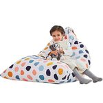 Nobildonna Stuffed Animal Storage Bean Bag for Kids (No Filler), Extra Large 250L Bean Bag Chair Cover Only, Washable Beanbag Without Filling Soft Premium Canvas Stuffable Bean Bag Cover (Pebble)