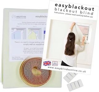 Easyblinds easyblackout Blackout Blind, Any Shape/Size Up to 200 x 135cm, Cream (Others Available), Self-Adhesive Attachments, Patented Design for Full Blackout, Easy to Use, Temporary Or Permanent