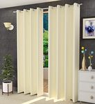 Home cloud Premium Thick Smooth Glossy Polyester 100% Blackout Curtains for Window and Door 7 Feet-[ 4 Feet x 7 Feet] Set of 5 Pieces- Color-Cream