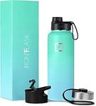IRON °FLASK Sports Water Bottle - 40 Oz 3 Lids (Wide Spout Lid), Leak Proof - Stainless Steel Gym & Sport Bottles for Men, Women & Kids - Double Walled, Insulated Thermos, Metal Canteen