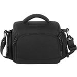DOMISO Waterproof Camera Storage Bag Soft Padded DSLR SLR Camera Case Anti-Shock Shoulder Bag Unisex for Nikon/Canon/Sony/Pentax/Olympus/Samsung, Black
