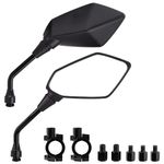 CICMOD Motorcycle Side Rearview Mirrors for Scooter ATV Cruiser Moped, with M8 M10 Bolts and Universal 7/8" 22mm Handlebar Clamps