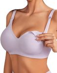 Avidlove Nursing Bras for Breastfeeding Maternity Bra Push Up Seamless Ultra Comfort Maternity Bra Pregnancy Bralette Underwear (Light Purple, L)