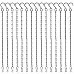 PLULON 15 Pack 10 Inch Hanging Basket Hooks Black Hanging Chains Garden Plant Hanger Chain Clips Outdoor for Flower Baskets, Bird Feeders, Wind Chimes, Lanterns, Ornaments