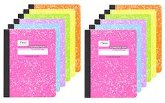 Mead Composition Book, 12 Pack of Cute Notebooks, College Ruled paper, Hard Cover 100 sheets (200 Pages) , Pastel Color