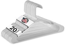 Hangorize Plastic Hangers 20-Pack, White Plastic Hangers - Plastic Hangers 20 Pack - White Hangers Plastic for Clothing and Accessories - Closet Organization Essentials for Home, Apartment, Dorm