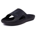 Nautica Men's Athletic Slides Sport Shower Sandals for Indoor & Outdoor - Lightweight, Durable and Comfortable, Black Charcoal, 5 UK