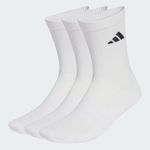 adidas Unisex Cushioned Sportswear Crew Socks 3 Pair Pack, white/white/black, 10.5-12.5