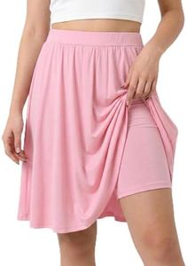 Coaturi Girls Knee Length Skirt : Aline Pleated Skirt Built-in Shorts or Leggings Basic Skorts Size 6-14Y(Pink, 8Y)