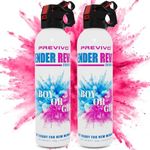 Previvo Gender Reveal Fire Extinguisher Set - 2 Pcs Pink Gender Reveal Smoke Spary - 100% Biodegradable Party Supplies- For Memorable Baby Gender Reveal Decorations & Ideas(Large Size)