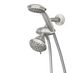 Moen Attune Dual Shower Head with Handheld Sprayer Combo, 6 Handheld Spray Settings & 8 Function Shower Head, Spot Resist Brushed Nickel Finish, 218C0SRN