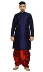 Modern Garments Men Dupion Silk Kurta with Maroon Silk Blend Readymade Dhoti Pant Set DK67