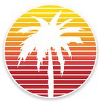 2 x 10cm Palm Tree Vinyl Sticker Decal Laptop Car Bike Tablet Travel Surf #9013 (10cm Wide x 10cm High)