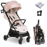 My Babiie MBX6 Autofold Stroller – from Birth to 4 Years (22kg), Foldable & Compact, Lightweight, Travel Buggy for Toddlers, Pushchair Includes Rain Cover - Pink Leopard