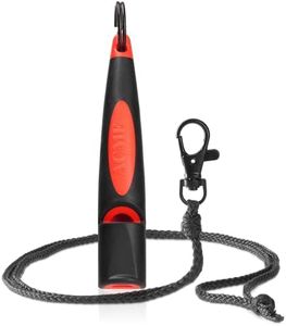 ACME Alpha Dog Whistle No. 210.5 with Free Whistle Band in Matte Black | Improved Verison | Ideal for Recall | Long Range | New Handle | Frequency Standardised (Black/DG Orange)