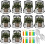 SOUJOY 10 Pieces Chicken Wire Plant Covers, Garden Cloche with 30 Garden Stakes and 20 Waterproof Labels, Metal Cage Protector Basket for Keeping Bunnies Chicken Squirrels Birds Out