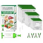 Sous Vide Bags 30 Reusable Vacuum Food Storage Bags Sous Vide Bag Kit 3 Sizes BPA Free (Premium)