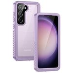 Lanhiem for Samsung S23 Case, Waterproof Case for Galaxy S23 Dustproof Shockproof Case with Built-in Screen Protector, Full Body Sealed Protective Cover for Samsung Galaxy S23 5G (Purple)