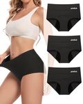 Gladbecke Period Pants for Women 60ML Heavy Flow Absorbency High Waist Leakproof Menstrual Underwear Soft Breathable Postpartum Knickers Pack of 3 Multicolour