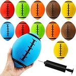 Haconba 12 Pack Mini Inflatable Football 6.3 Inch Sports Rugby Football Pool Beach Ball Toys with Pump for Indoor Outdoor Sport Games Football Theme Birthday Party Favors, 6 colors