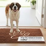 Dog Gone Smart Dirty Dog Microfiber Doormat, Super Absorbent Machine Washable with Non-Slip Backing, XL, Almond