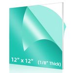 12 x 12” Clear Acrylic Sheet Cast Plexiglass (4-Pack) – 1/8” Thick; Use for Craft Projects, Signs, DIY Projects and More; Cut with Cricut, Saw or Hand Tools – No Knives