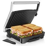 Aigostar Sandwich Toaster Toastie Maker, 2000W Large Fit Grill with Improved Non-Stick Coating, Panini Press and Sandwich Maker, Adjustable Temperature Control, Drip Tray, Spatula Included - Samuel