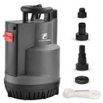 FLUENTPOWER 3/4HP Submersible Sump Pump 3300GPH Utility Water Pump, Auto/Manual Control by Integrated Float Switch with 16.4 Ft Cord for Pool Tub Garden Pond Flooded Basement Draining