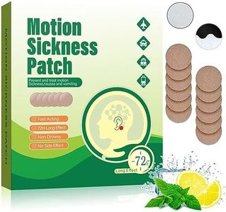 BONIORRI Motion Sickness Patches - Sea Sickness Patches for Cruise, Motion Sickness Patches Behind Ear for Adults and Kids. 12 Count