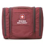 Swiss Military Toiletry Bag for Men, Women| Makeup Pouch for Travelling, Travel Organizer, Water Resistant, Premium Polyester, Multiple Compartments with Quick Access Pocket, Durable Zippers,Red,5L,1