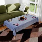 Kuber Industries Center Table Cover | Table Cloth Cover | Tabletop Cover | Kitchen Table Cloth | Table Protector Cover | 4-Seater Table Cover | Flower Net-Design | CTC | 40x60 Inch | Blue