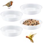 Hemore Bird Feeder Bowl Replacement, 4pcs 7.3inch Round Plastic Bird Bath Replacement Bowls, Clear Bird Feeder Tray, Feeding Station Tray for Oriole, Wild Birds