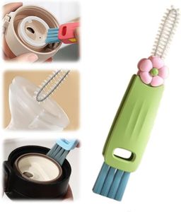 3 in 1 Cup Lid Cleaning Brush, 2024 New Crevice Cleaning Brush Set for Baby Bottle Gap Tight Spaces Cup, 3 in 1 Multifunctional Cleaning Brush Portable Cup Lid Cleaner with Brush(F)