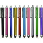 OrganicGuru® High Micro-Fibre Tip Stylus 10-IN-1 STYLUS PENS PACK Pen- Mulitpacks - Aluminium Metal Universal Capacitive Stylus pen all Universal Stylus for Touchscreen - 10 colours