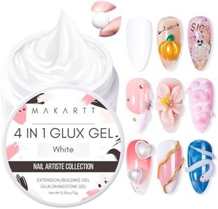 Makartt Solid Builder Nail Gel, 4-in-1 3D Nail Gel Sculpting Gels White Non-sticky for Extension, 15ML UV Glue for Acrylic Tips, Rhinestones & Sculpture Hard Gels for Nails Art Salon Home DIY