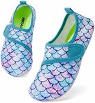 HIITAVE Girls Water Shoes Outdoor Quick Dry Swim Barefoot Beach Aqua Pool Socks for Kids Toddler Aqua/Mermaid Scales 12-13 M US Little Kid