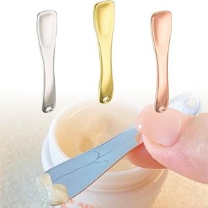 LUTQ Metal Makeup Spatula Tool - Spatula for Skincare, Cosmetic Scoop for Creams, Lotions, Masks - Makeup Spatula in Rose Gold, Silver and Gold Colors