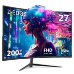 Z-Edge 27 Inch Curved Gaming Monitor 200Hz 1ms MPRT Full HD 16:9 Curved Screen 350cd/m² Brightness, Ultra-Thin Bezel, FreeSync, HDMI & DisplayPort - Black