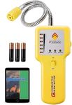 Y201 Propane and Natural Gas Leak Detector; Portable Gas Sniffer to Locate Gas Leaks of Combustible Gases Like Methane, LPG, LNG, Fuel, Sewer Gas; w/Flexible Sensor Neck, Sound & LED Alarm, eBook