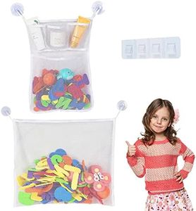 Organizador de Juguete de Baño, Bolsa Juguetes Bañera Bolsa de Almacenamiento Soporte con Ventosa con 4 Gancho Fuerte ara Cuarto de baño y bañera, Bolsa organizadora para Juegos de baño para niño