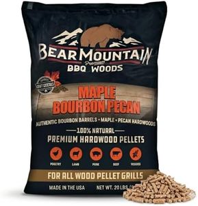 Bear Mountain BBQ Premium Bourbon, Maple, and Pecan Smoker Pellets, All-Natural Hardwood Pellet Blend for Outdoor Grilling, 20 Pound Bag