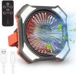 Camping Fan with LED Light & Remote