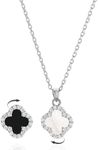 2 Side Crystal Clover Necklace for 