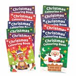 Baker Ross FC173 Christmas Mini Colouring Books for Children - Pack of 12, Colouring Book for Kids, Party Bag Fillers for Kids, Christmas