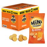 TOPLINE Jacob's Mini Cheddars Snacks Bulk - Mega Value Box of 48 x 23g Original Cheddar Biscuits Baked with Real Cheese. Bar Home Pub, Birthday Party Food or Lunchbox Card., Yellow, Orange