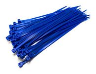 Cable Ties - 200mm x 4.8mm - 8" Premium Tie Wraps - Nylon Zip Ties (Blue)