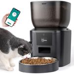 HOOFUN Automatic Cat Feeder: Wifi Cat Feeder with Timer, 4L Cat Food Dispenser with App Control for Remote Feeding, Safety Lock Lid, Timed Feeding, 1-20 Meals per Day, Low Food Alarms for Cats & Dogs