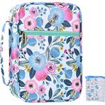 G-LEAF Bible Cover Case/Book Cover, Bible Case for Women Girls, Bible Cover Bags Floral Pattern with Handle Fits for Standard Size Bible, 9.5x6.7x2.5 in