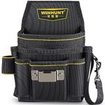 WINHUNT Tool Belt Pouch, Electrician Pouch 18 Pocket with Adjustable Nylon Belt 15x4x22cm Black (18 Pockets)