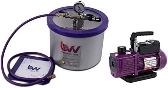 BVV 3 Stainless Steel Vacuum Chamber and Pump Kit-4CFM Two Stage Pump